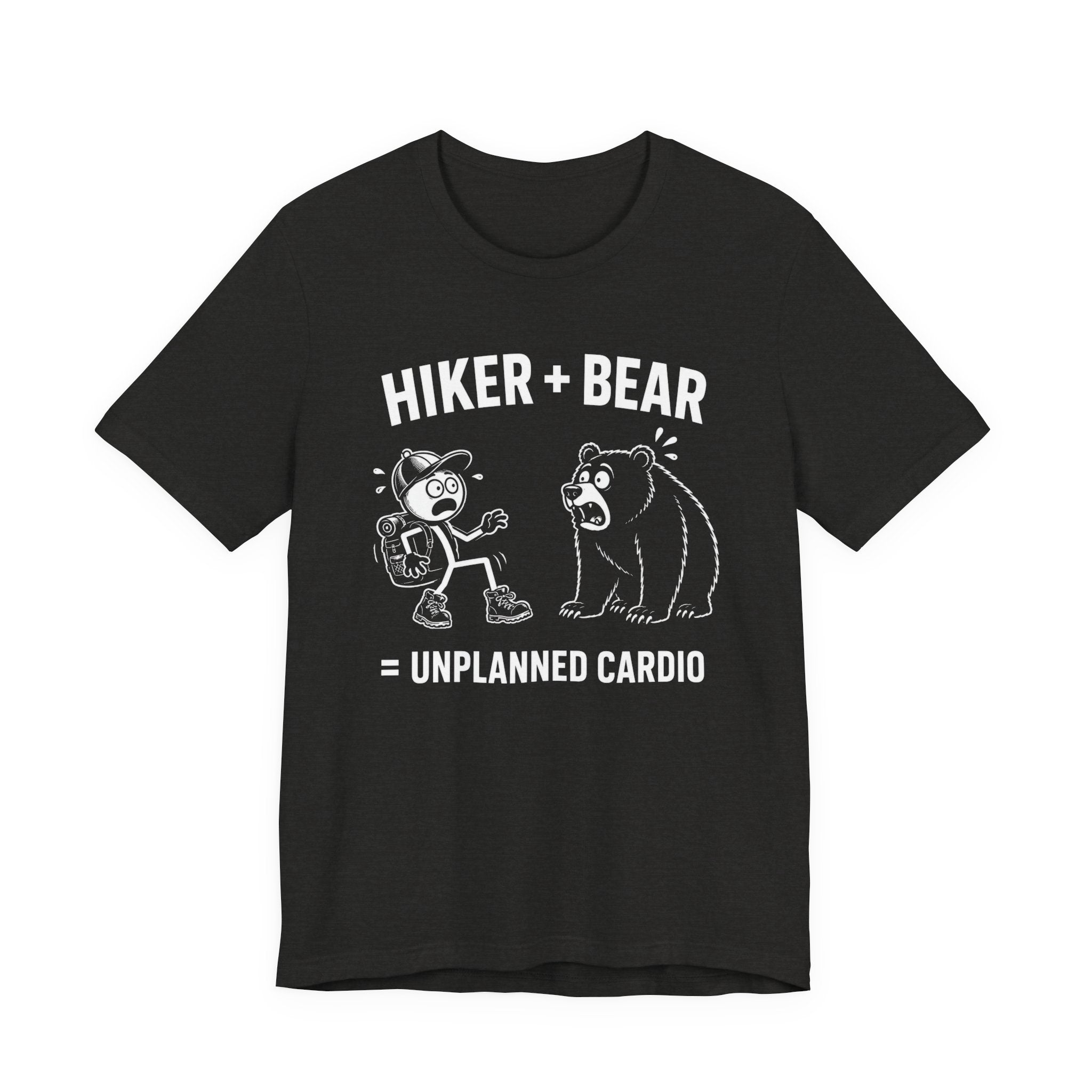 Hiker + Bear = Unplanned Cardio | Funny Hiking Tee