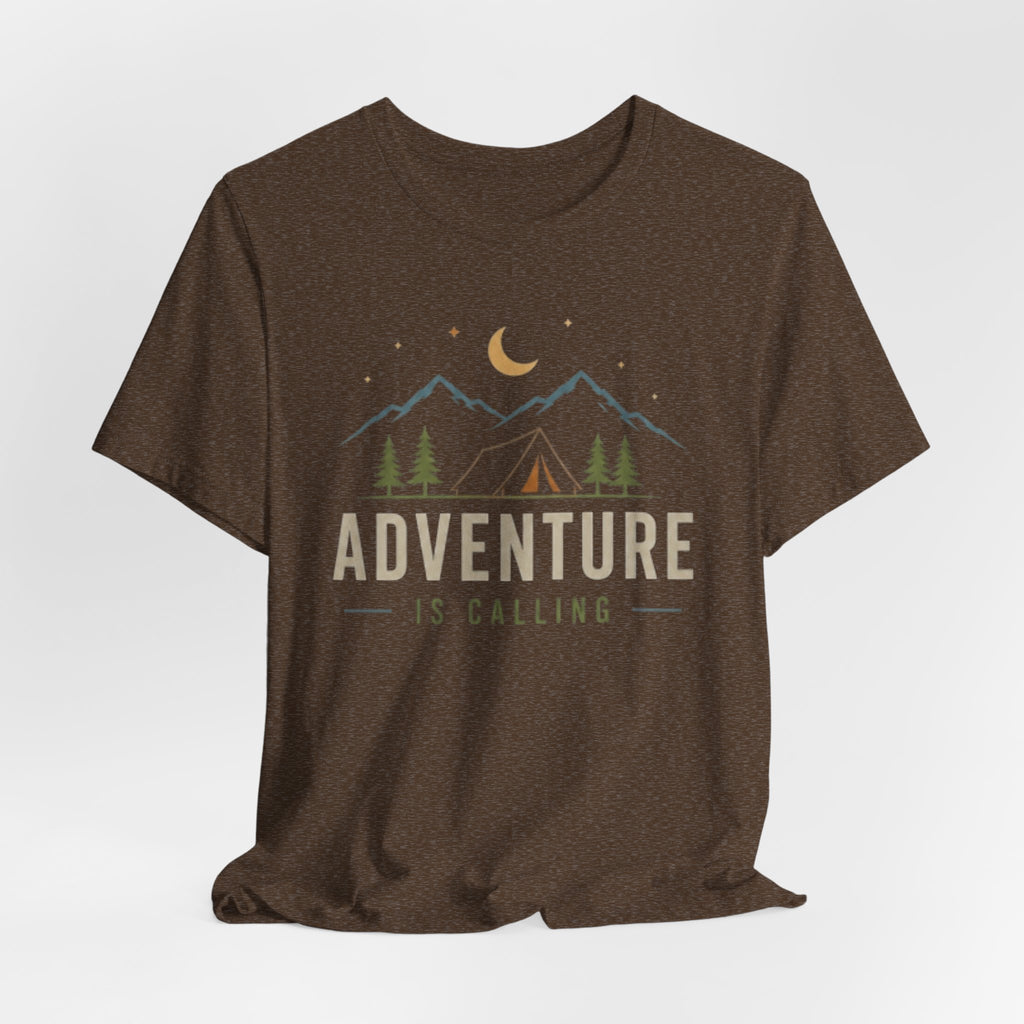 Adventure Is Calling - Camping & Mountain Graphic T-Shirt