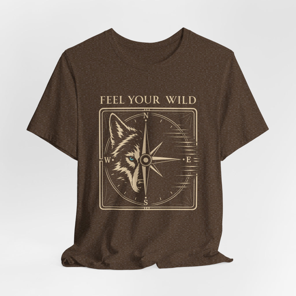 Feel Your Wild | Wolf Compass Outdoor Adventure T-Shirt
