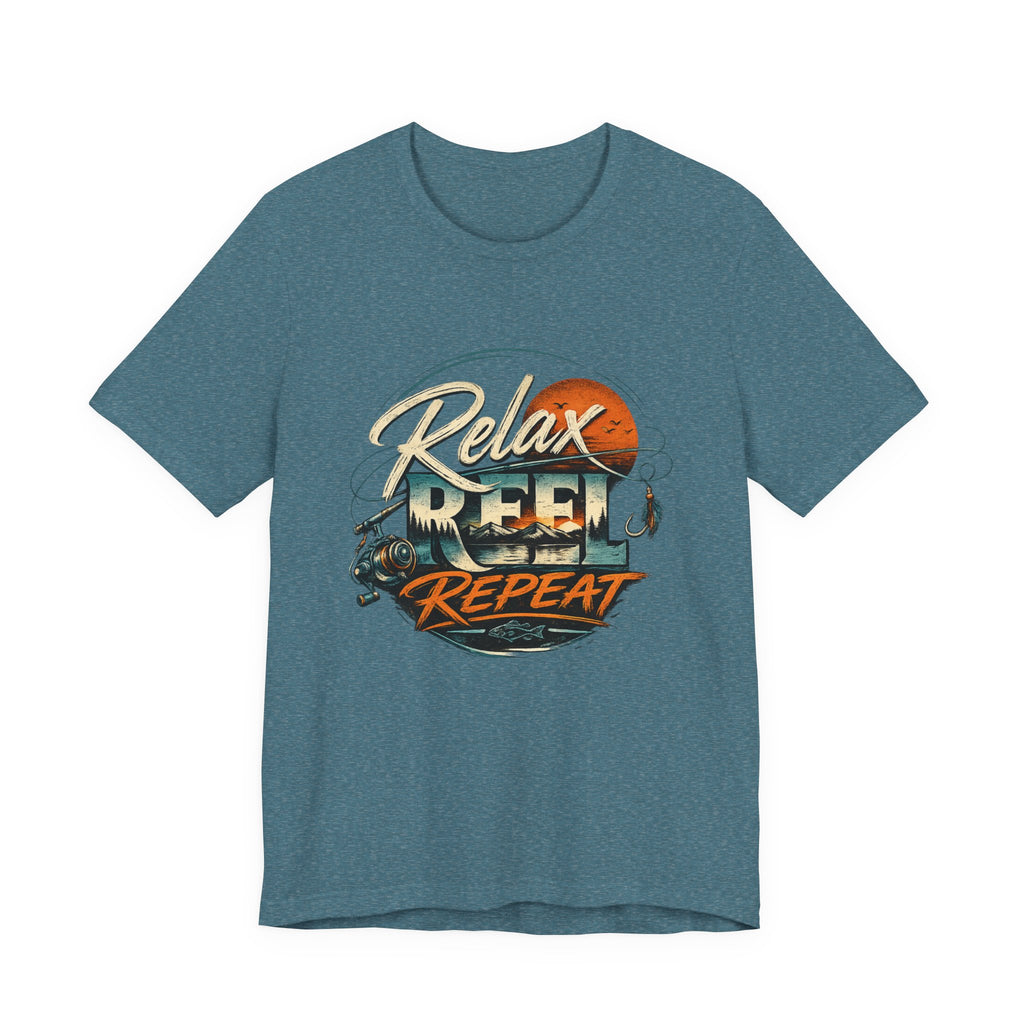 Relax, Reel, Repeat Fishing Graphic Tee
