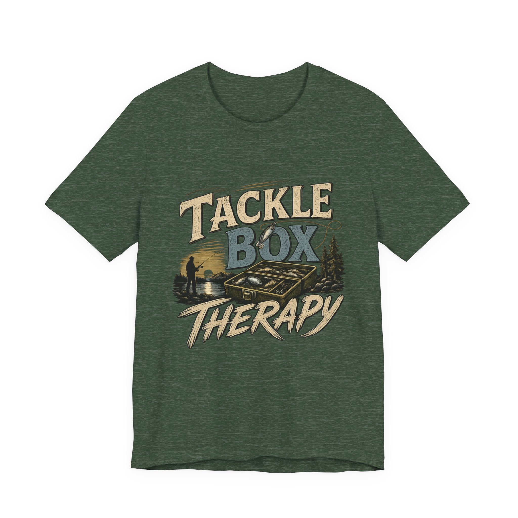 Tackle Box Therapy – Fishing Graphic T-Shirt