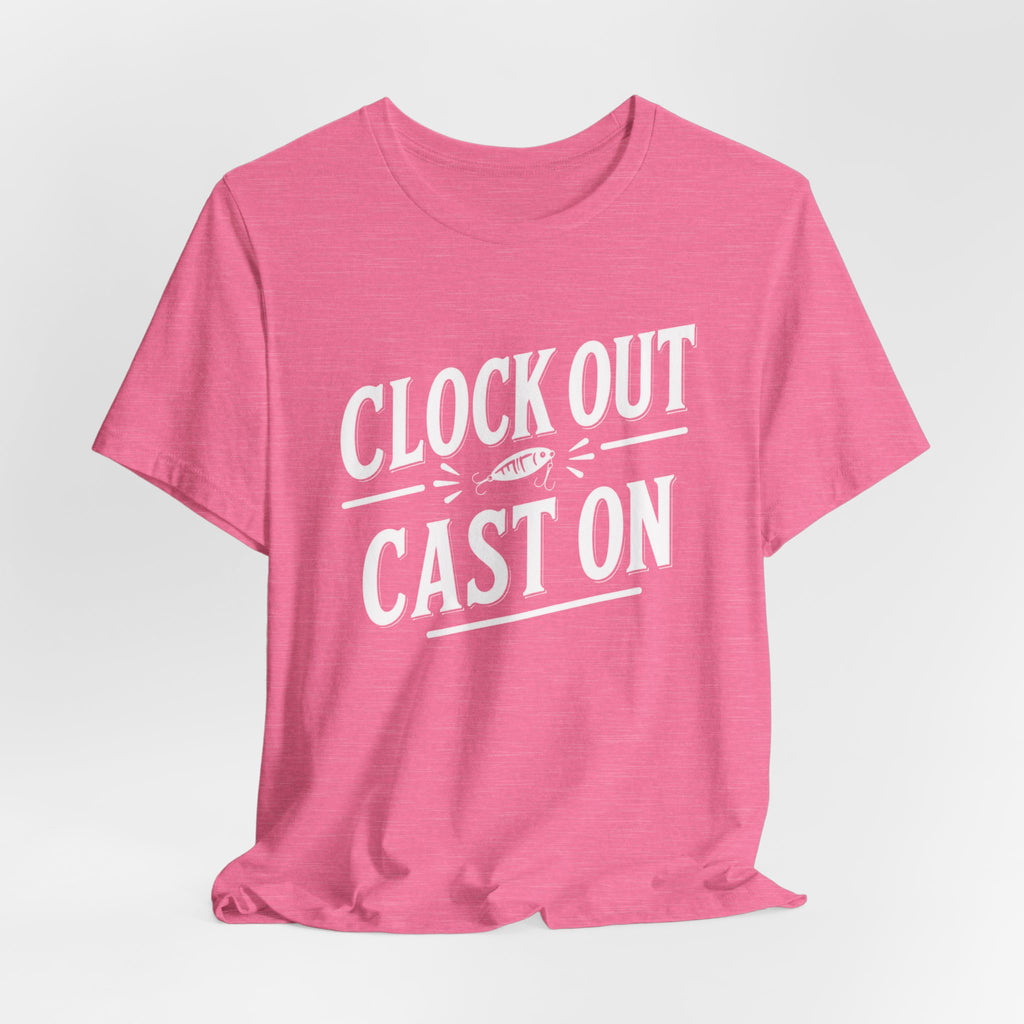 Clock Out, Cast On - Graphic Fishing Tee