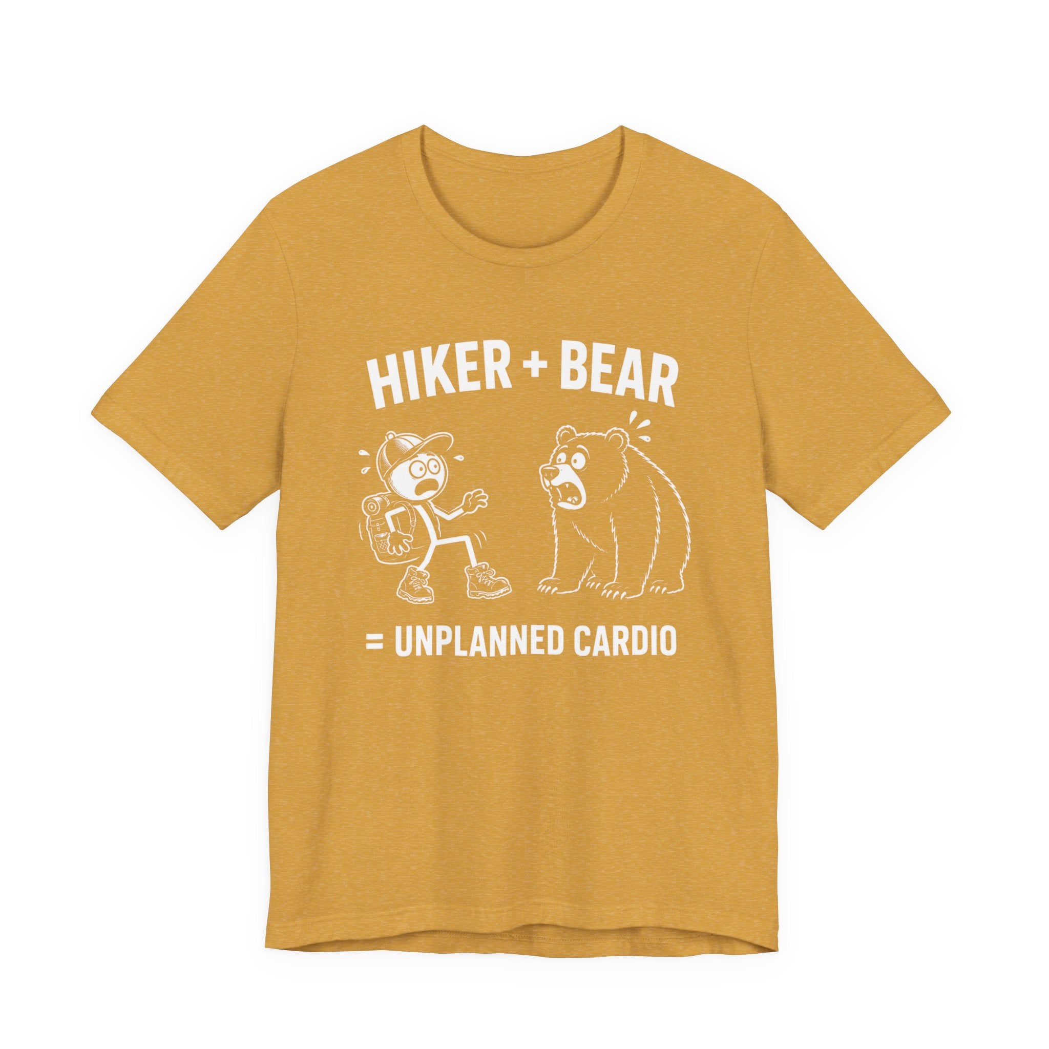 Hiker + Bear = Unplanned Cardio | Funny Hiking Tee
