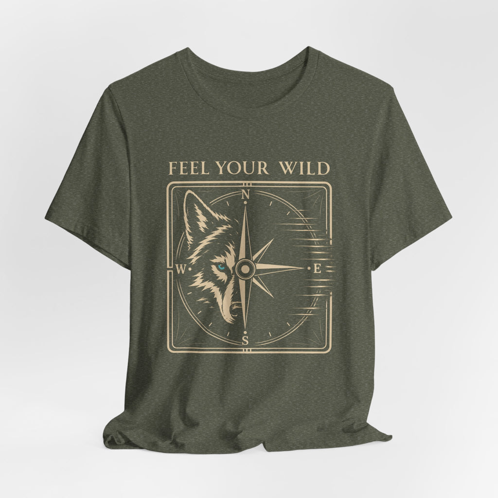 Feel Your Wild | Wolf Compass Outdoor Adventure T-Shirt