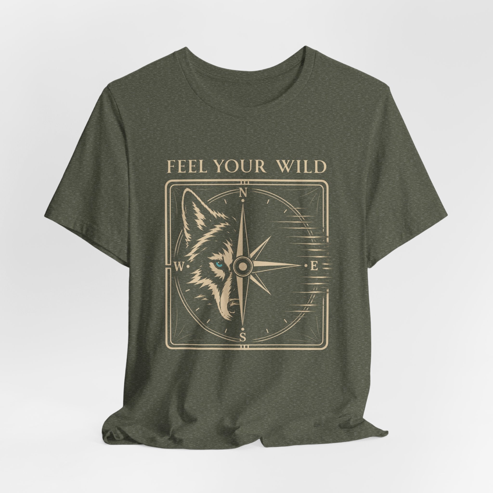 Feel Your Wild | Wolf Compass Outdoor Adventure T-Shirt