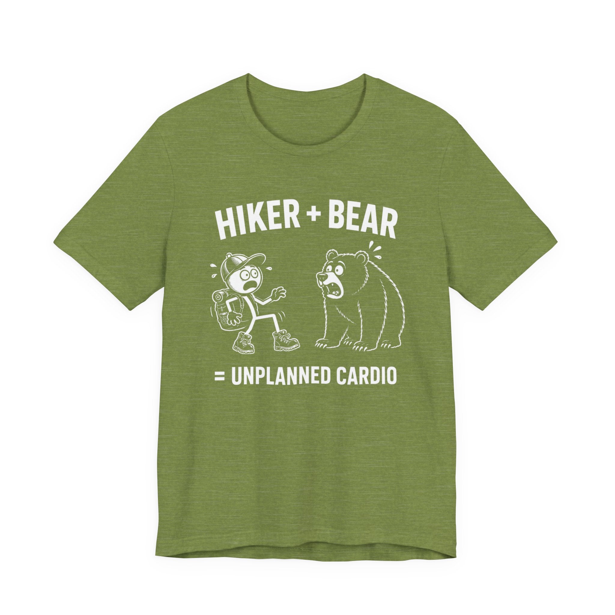 Hiker + Bear = Unplanned Cardio | Funny Hiking Tee