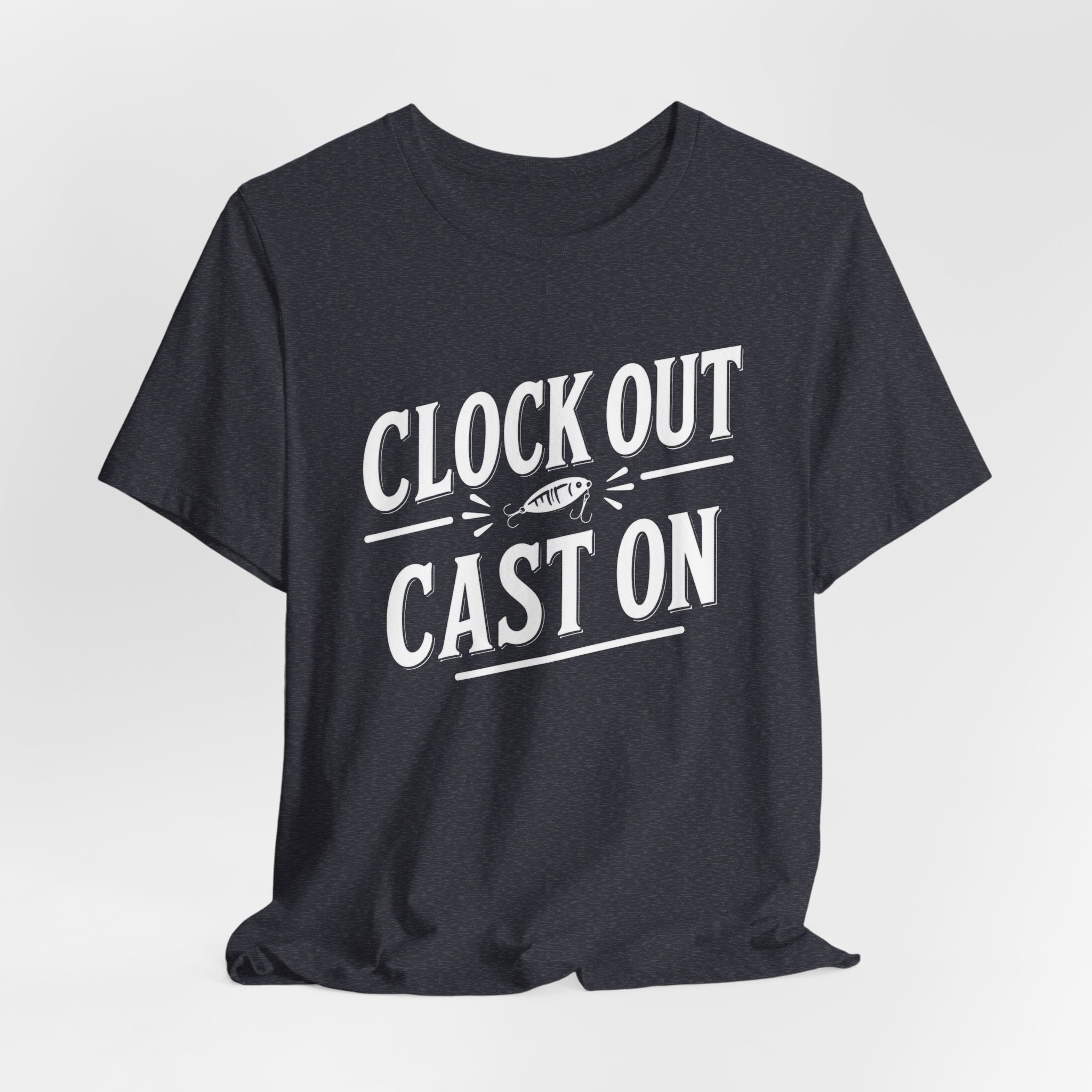 Clock Out, Cast On - Graphic Fishing Tee