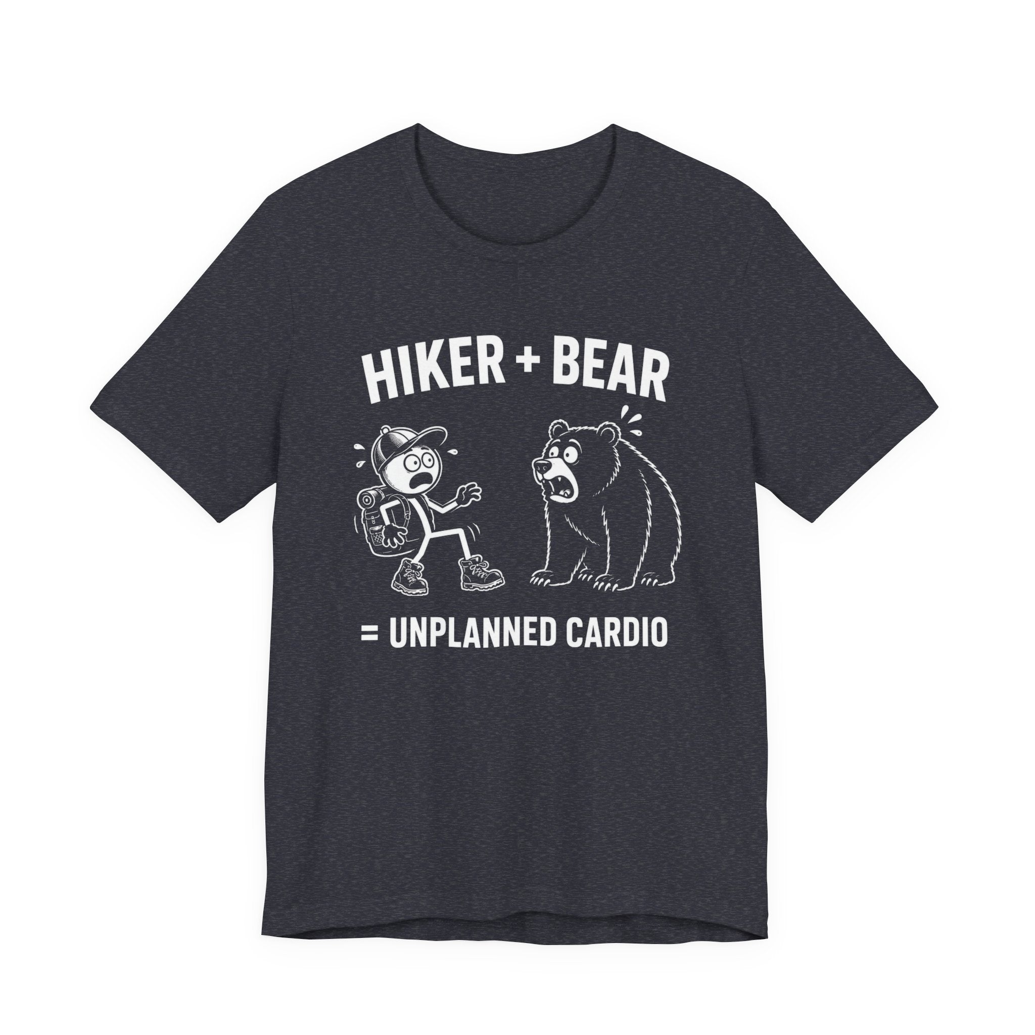 Hiker + Bear = Unplanned Cardio | Funny Hiking Tee