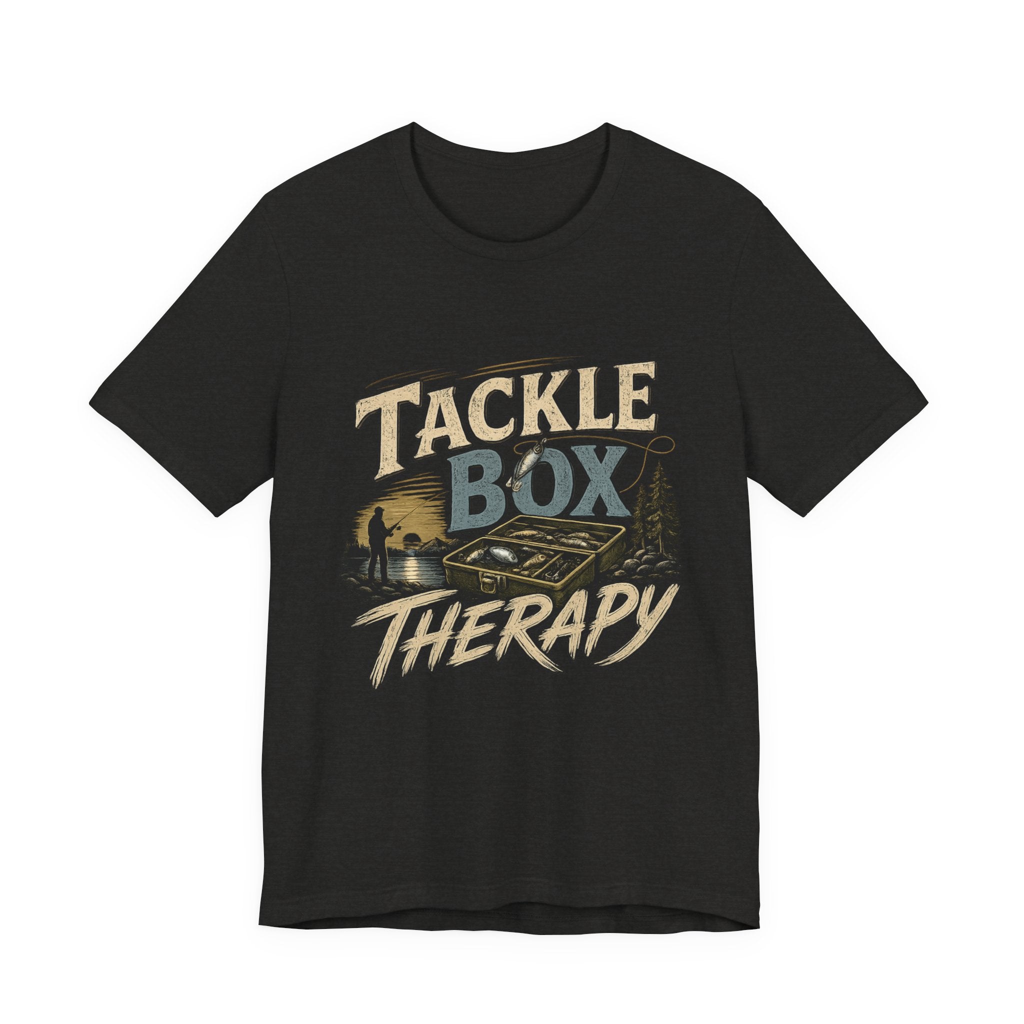 Tackle Box Therapy – Fishing Graphic T-Shirt