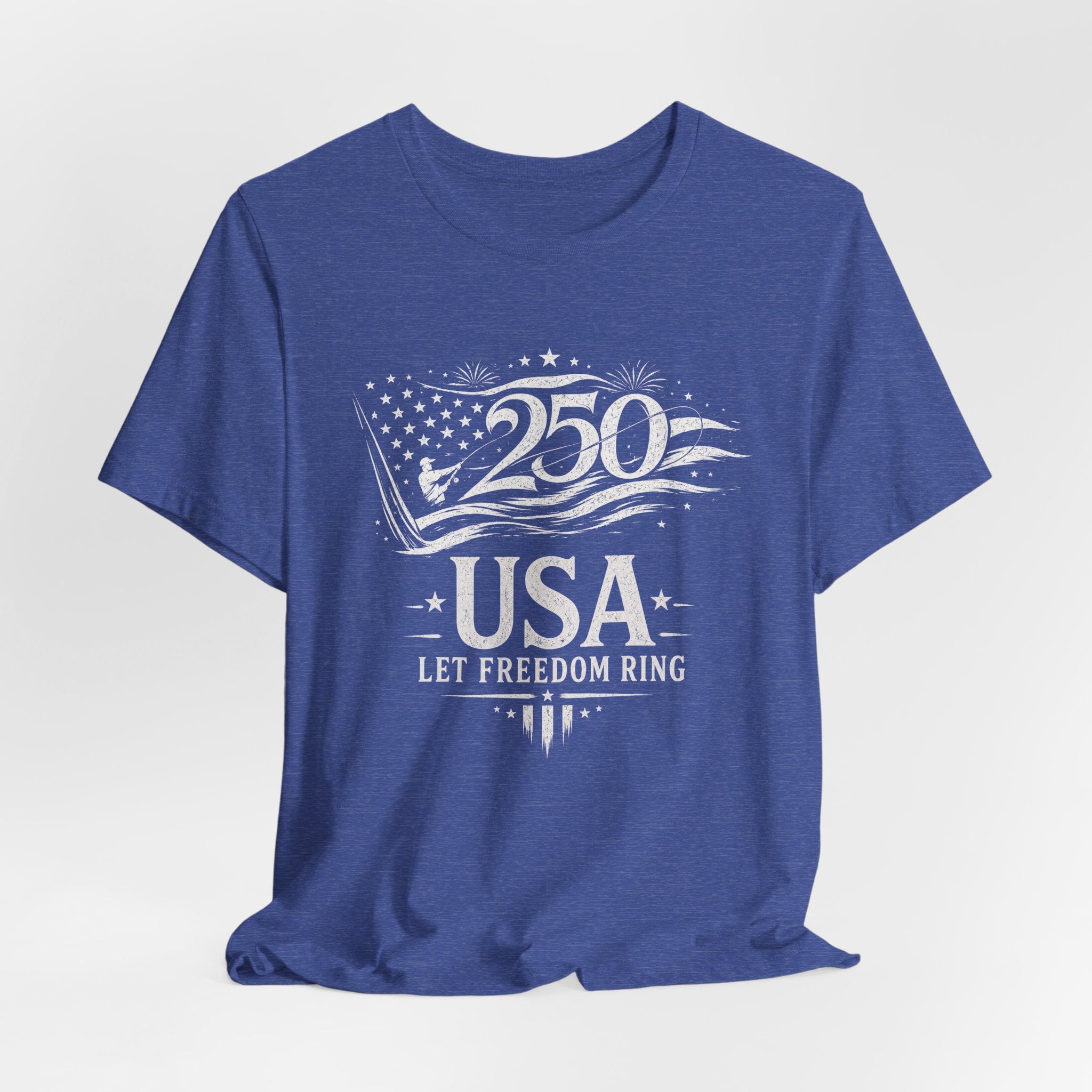 250 Years USA Anniversary Let Freedom Ring - Fishing Style Tee