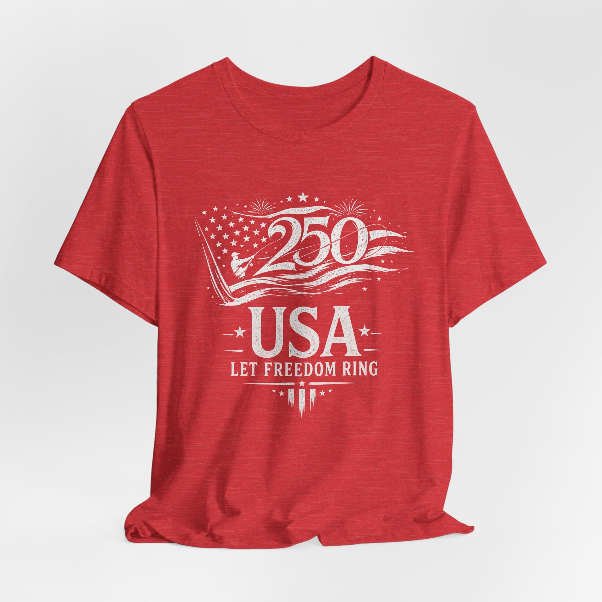 250 Years USA Anniversary Let Freedom Ring - Fishing Style Tee