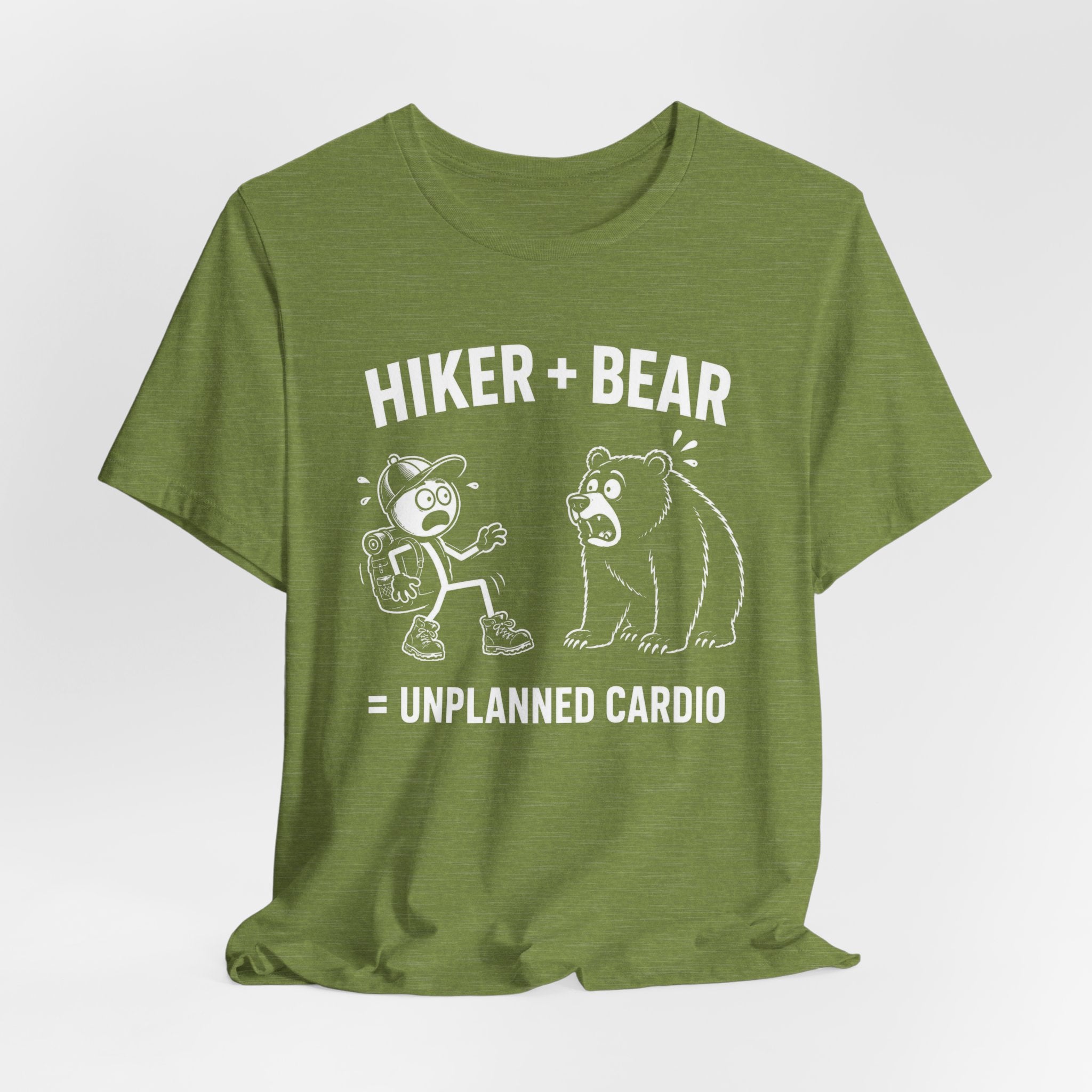 Hiker + Bear = Unplanned Cardio | Funny Hiking Tee