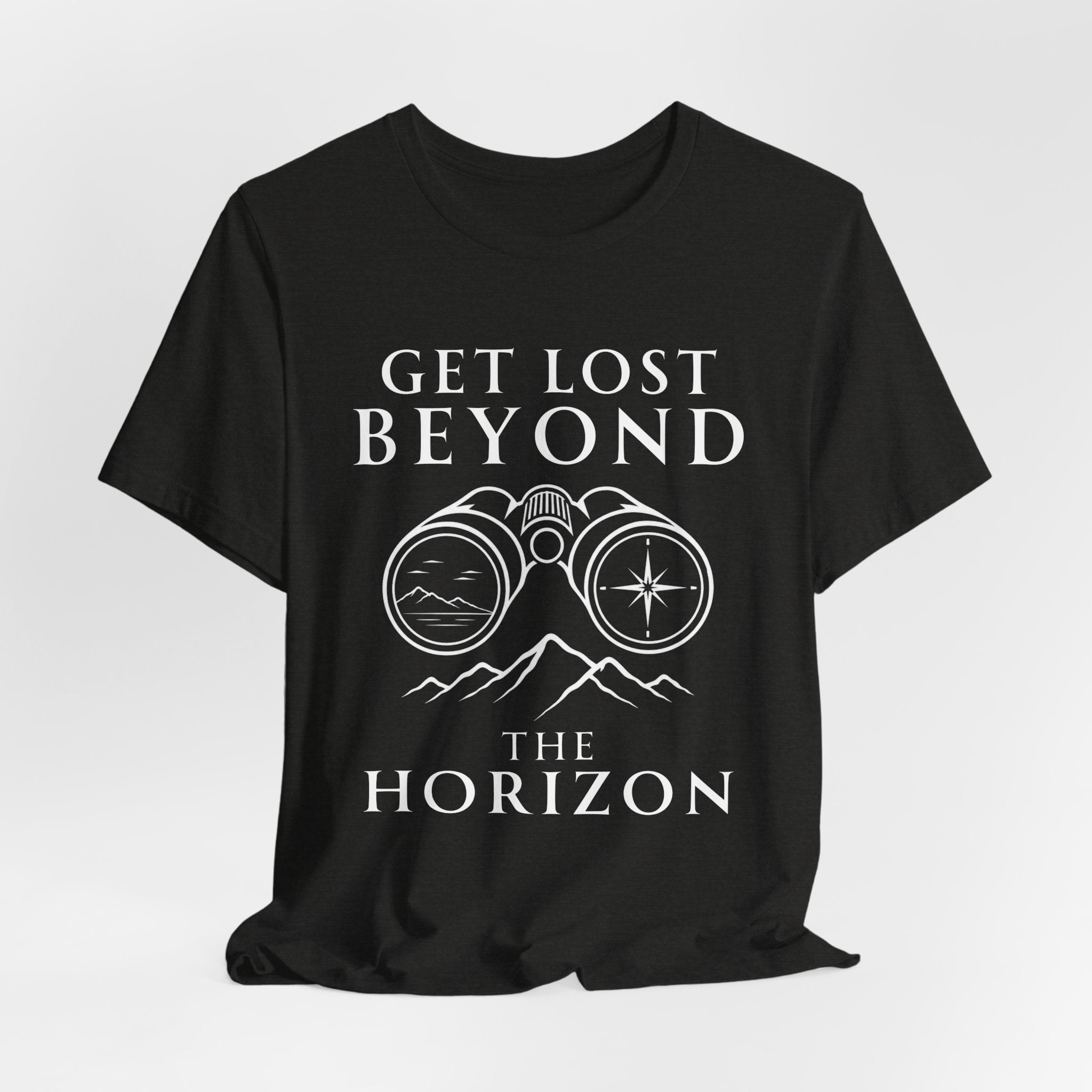 Get Lost Beyond the Horizon | Outdoor Adventure Binocular T-Shirt