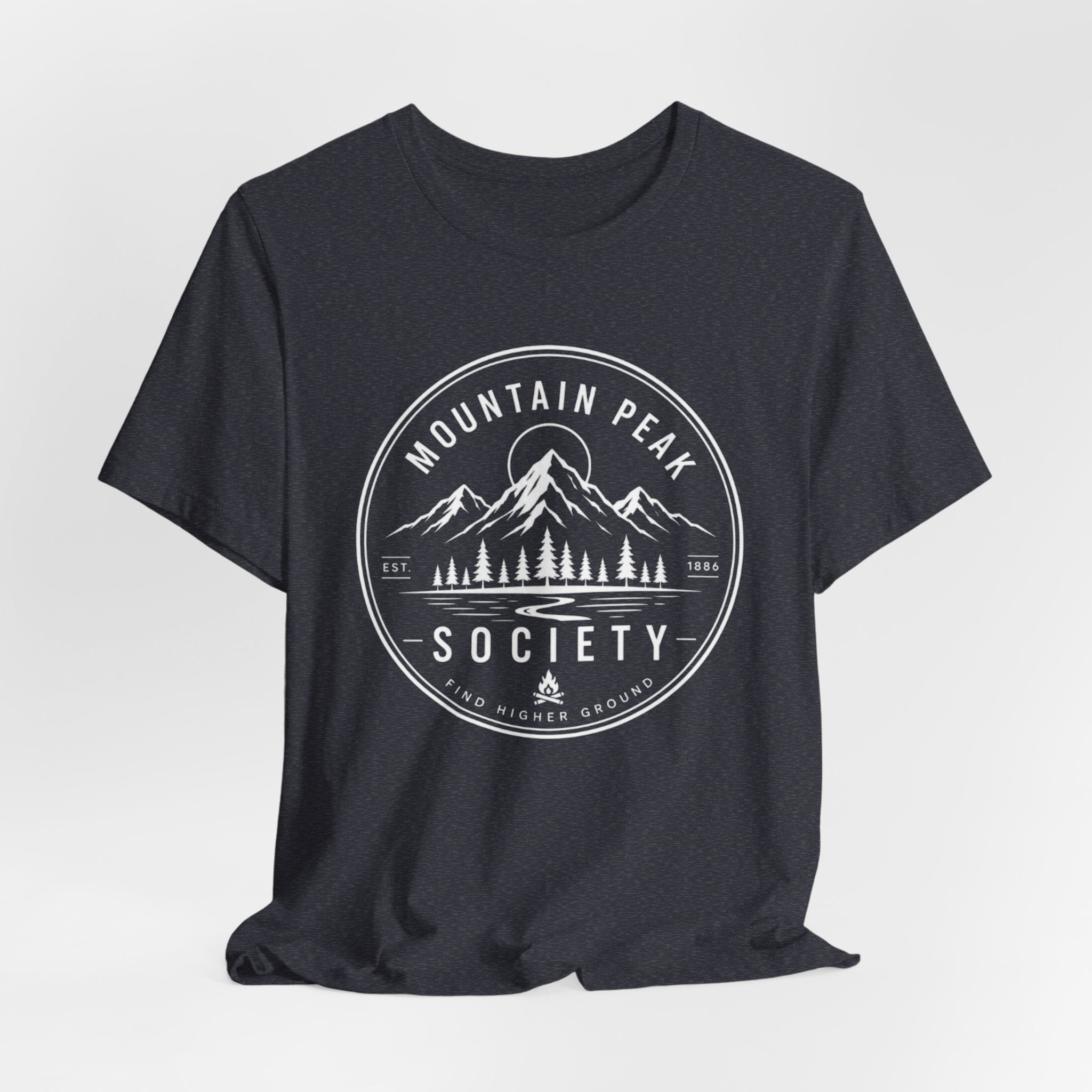 Mountain Peak Society - Find Higher Ground Outdoor Graphic T-Shirt
