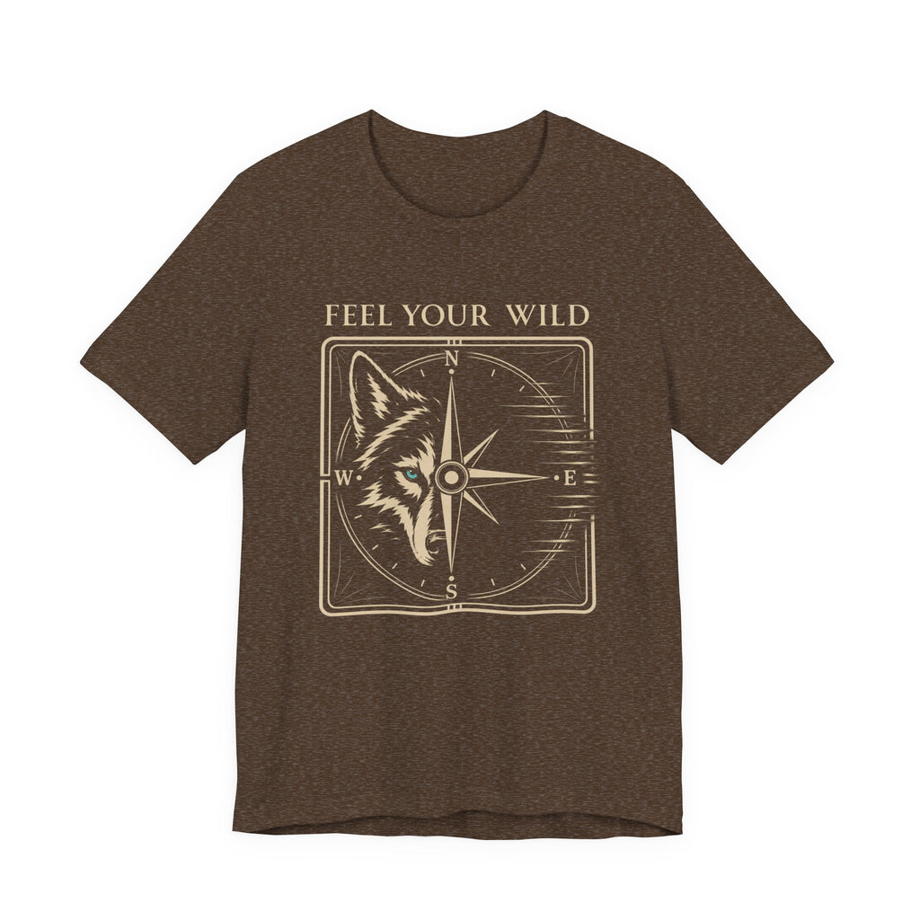 Feel Your Wild | Wolf Compass Outdoor Adventure T-Shirt