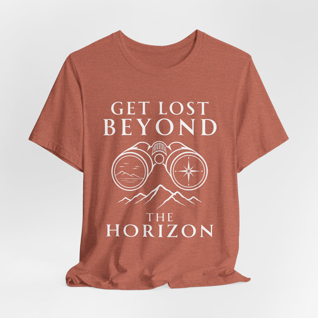 Get Lost Beyond the Horizon | Outdoor Adventure Binocular T-Shirt
