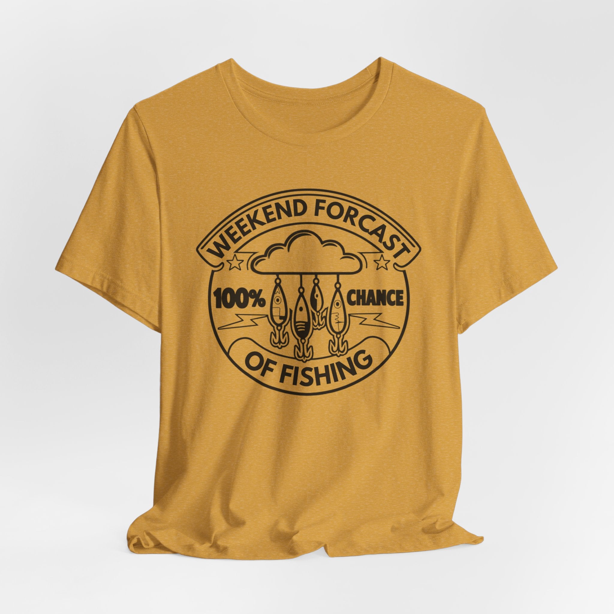 Weekend Forecast: 100% Chance of Fishing | Funny Fishing Tee