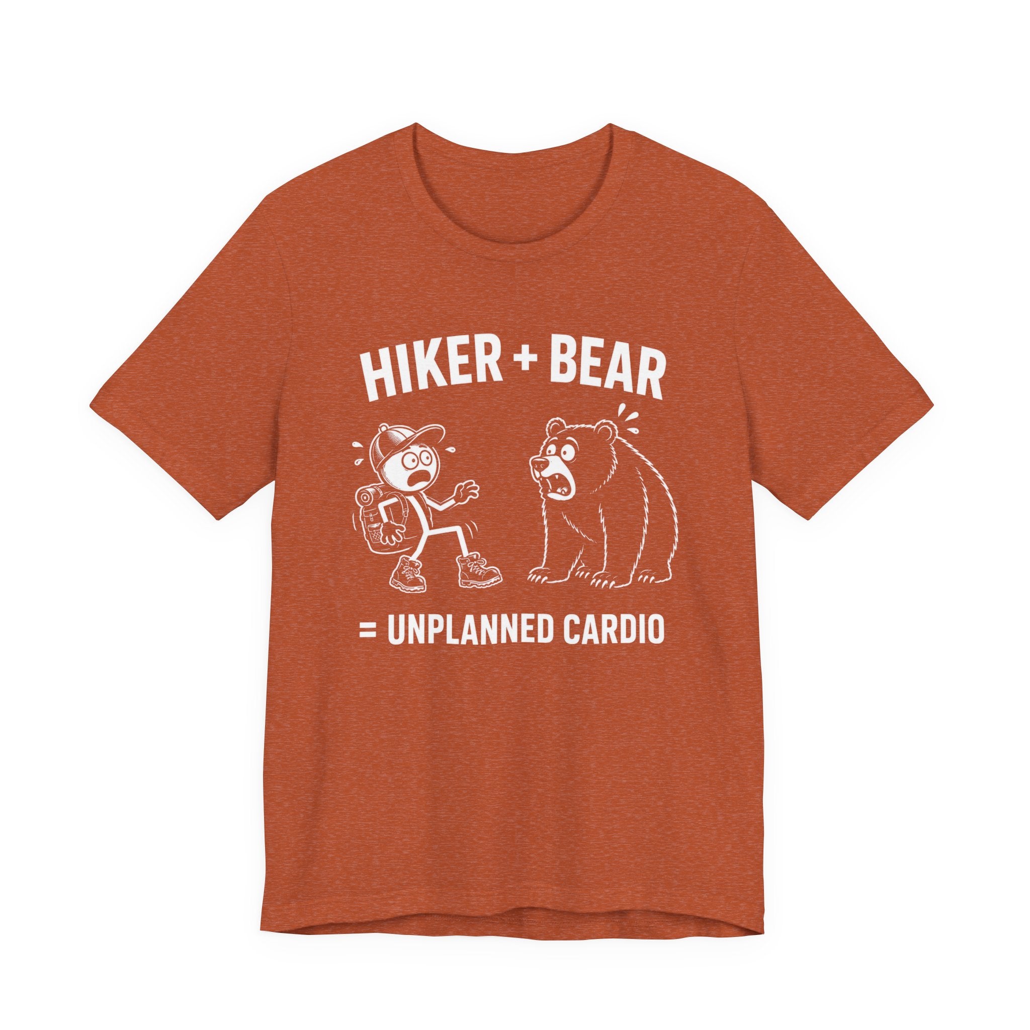 Hiker + Bear = Unplanned Cardio | Funny Hiking Tee