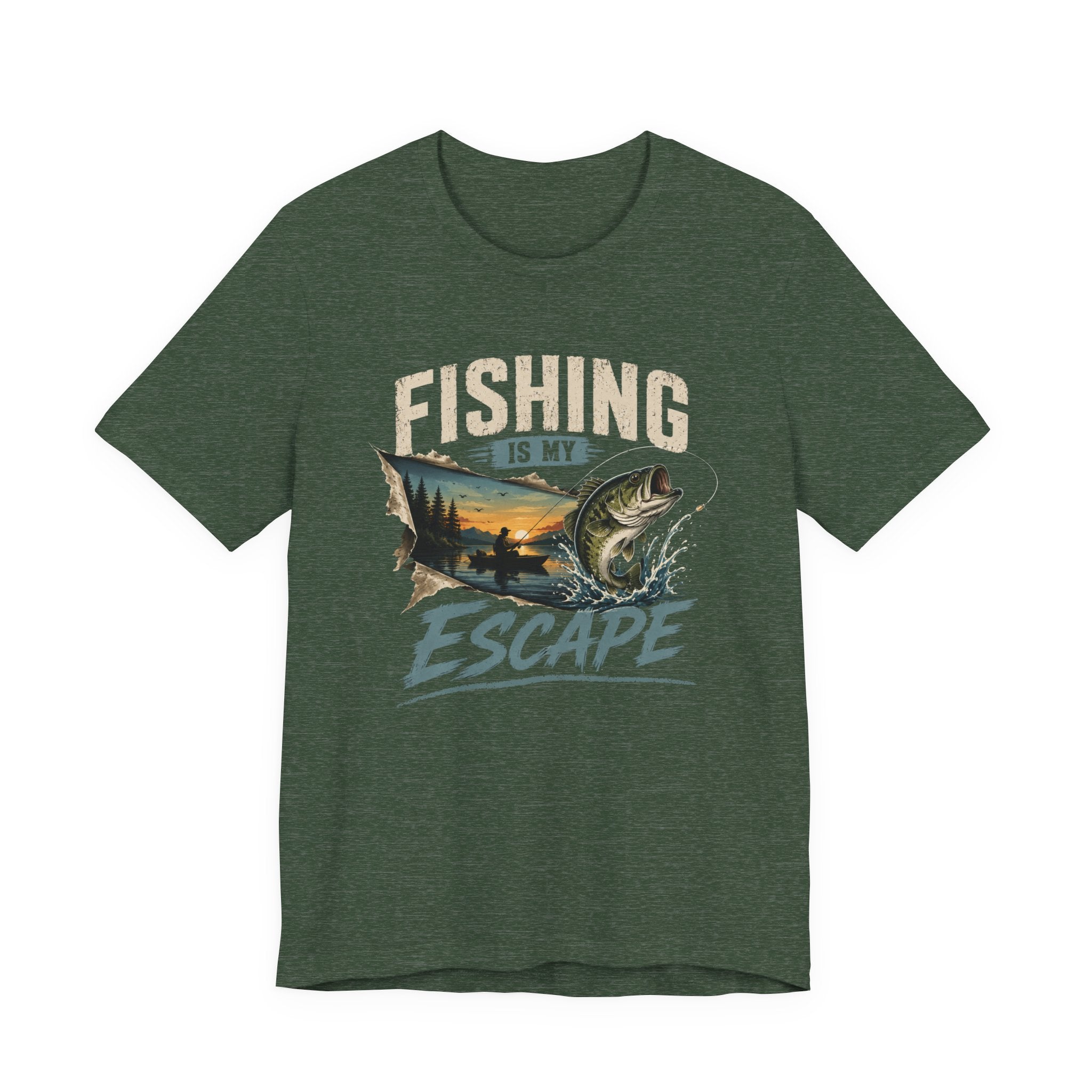 Fishing Is My Escape – Bass Fishing Graphic T-Shirt