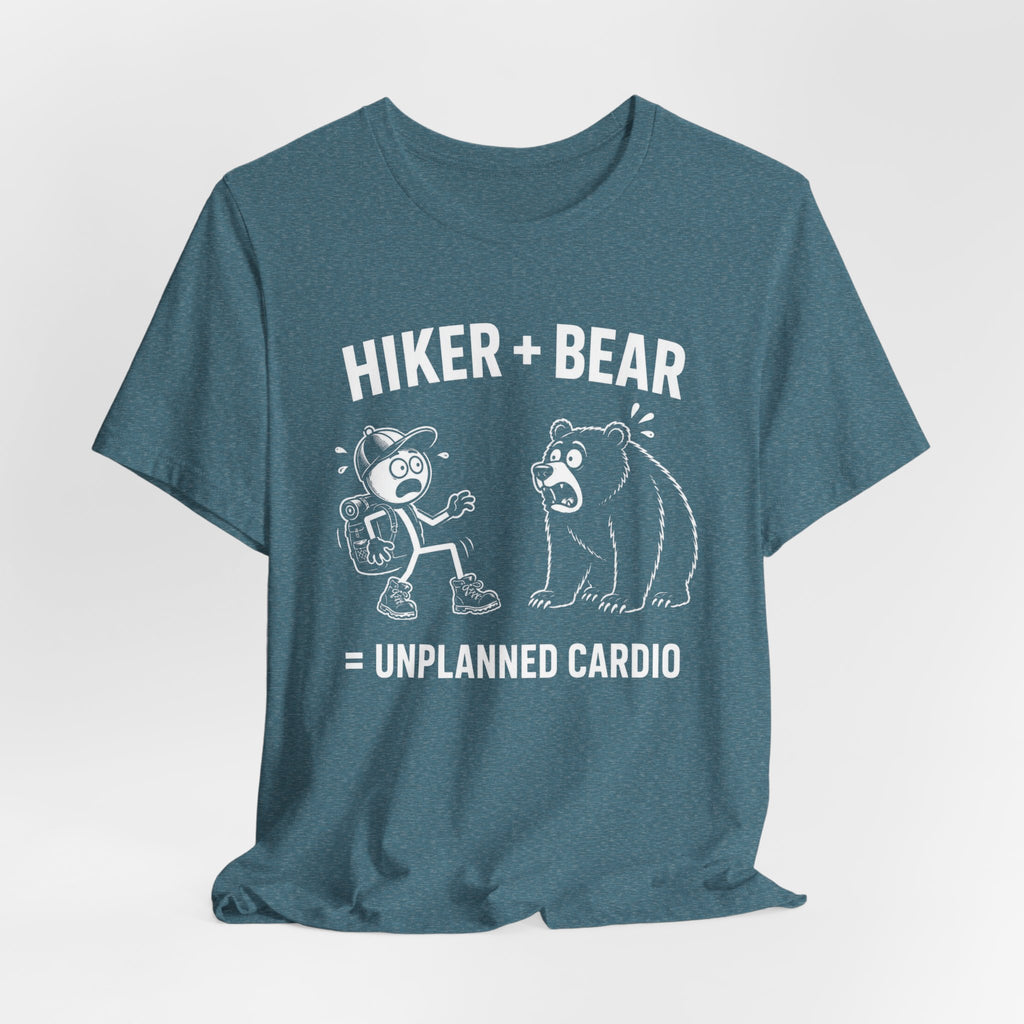 Hiker + Bear = Unplanned Cardio | Funny Hiking Tee