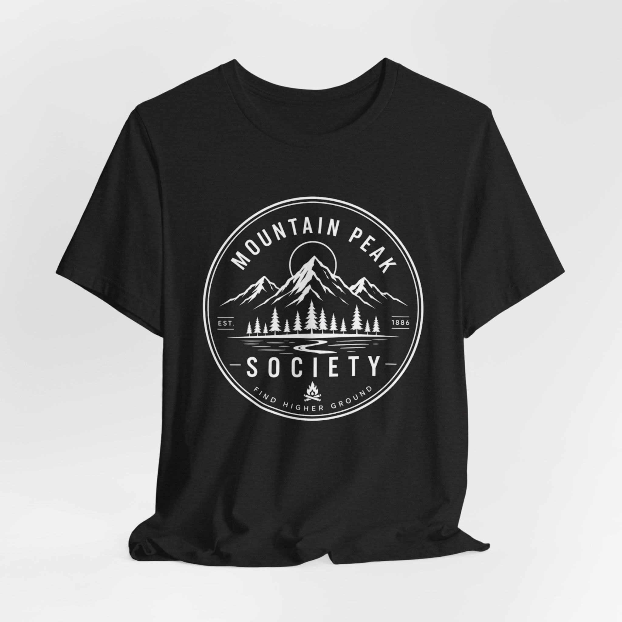 Mountain Peak Society - Find Higher Ground Outdoor Graphic T-Shirt