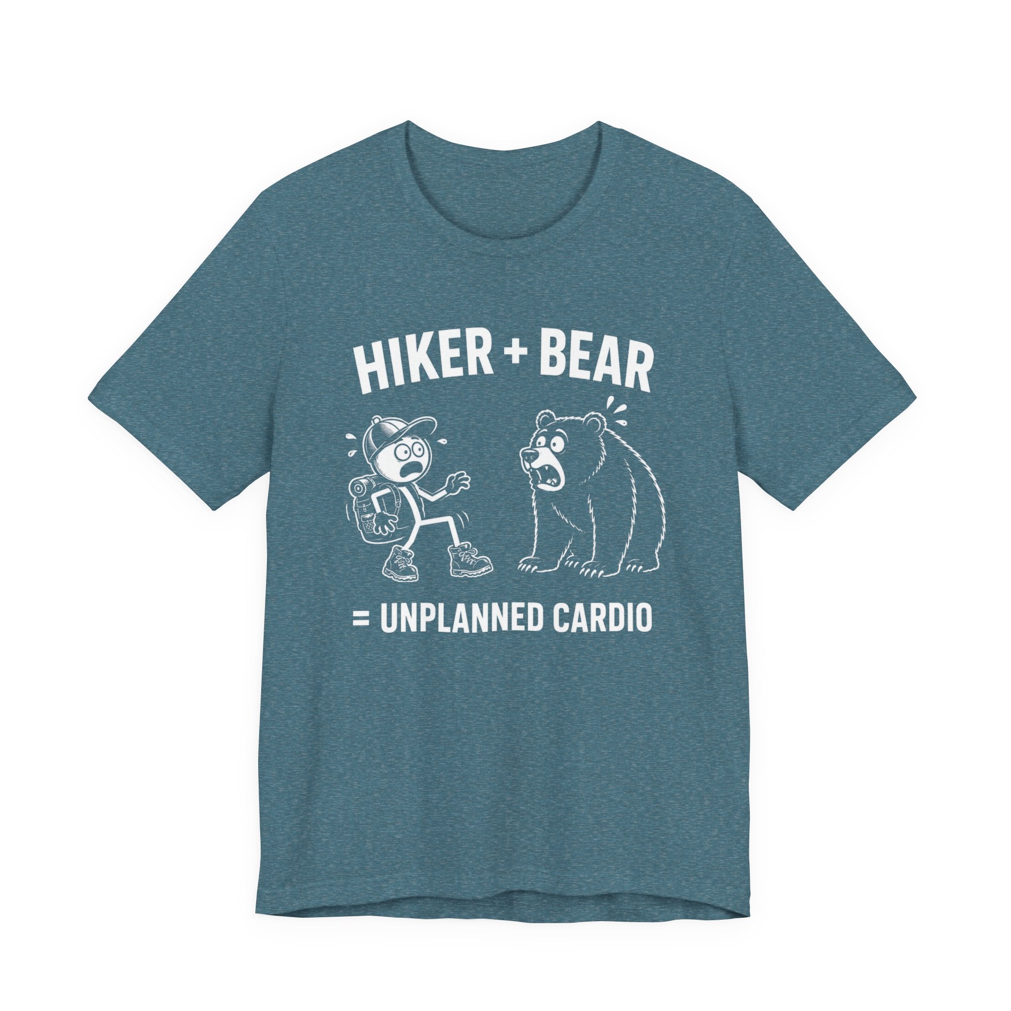 Hiker + Bear = Unplanned Cardio | Funny Hiking Tee