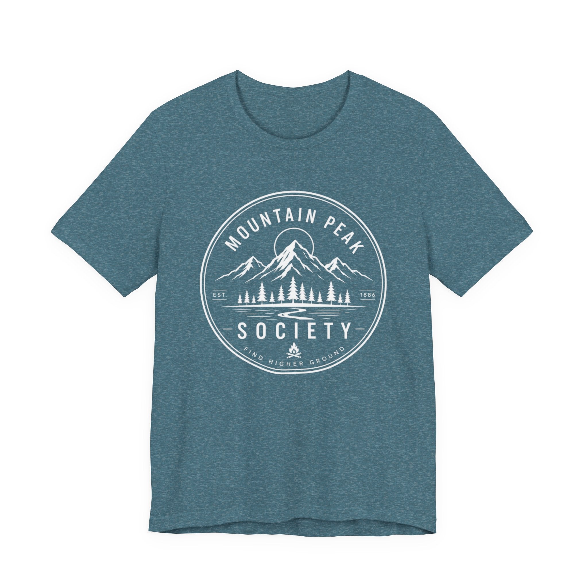 Mountain Peak Society - Find Higher Ground Outdoor Graphic T-Shirt