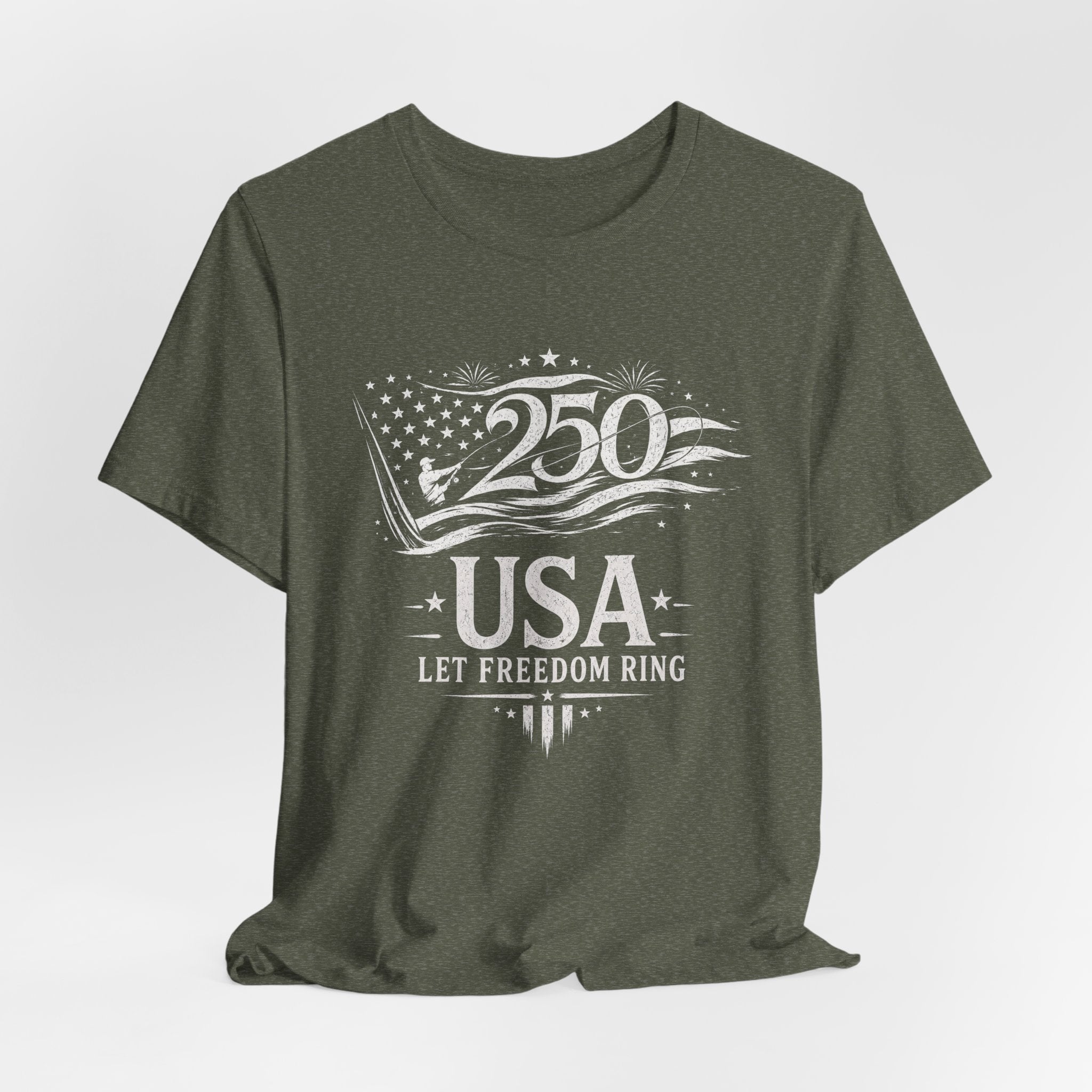 250 Years USA Anniversary Let Freedom Ring - Fishing Style Tee