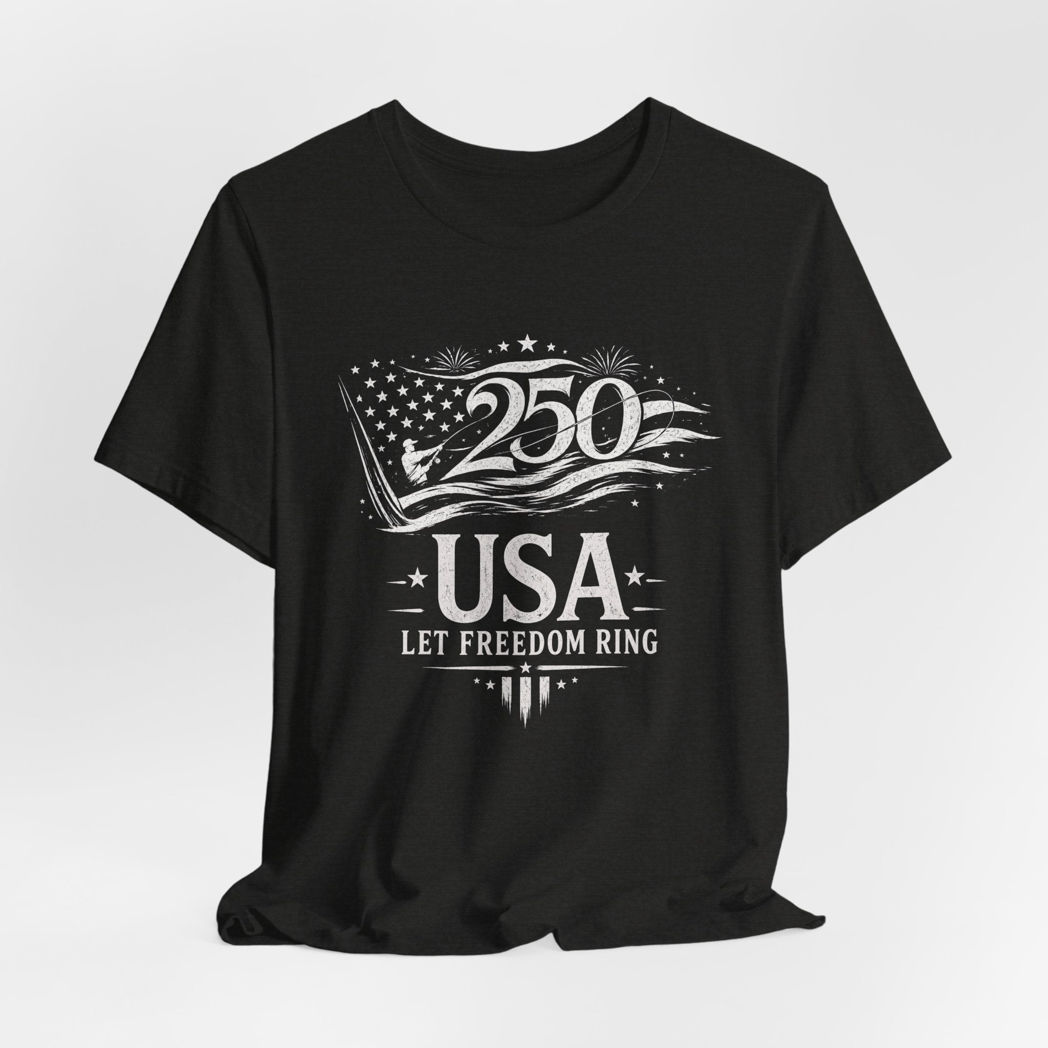 250 Years USA Anniversary Let Freedom Ring - Fishing Style Tee