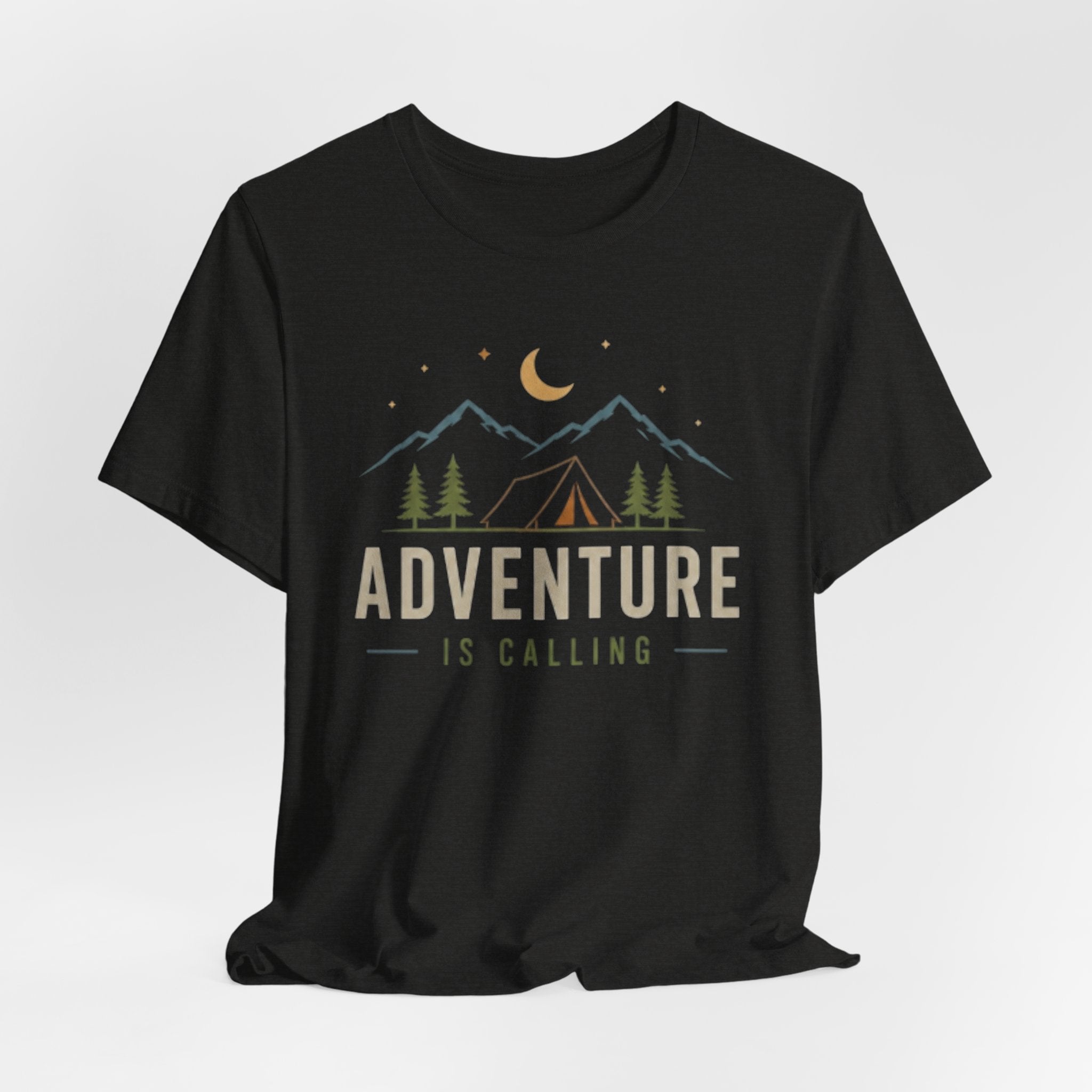 Adventure Is Calling - Camping & Mountain Graphic T-Shirt
