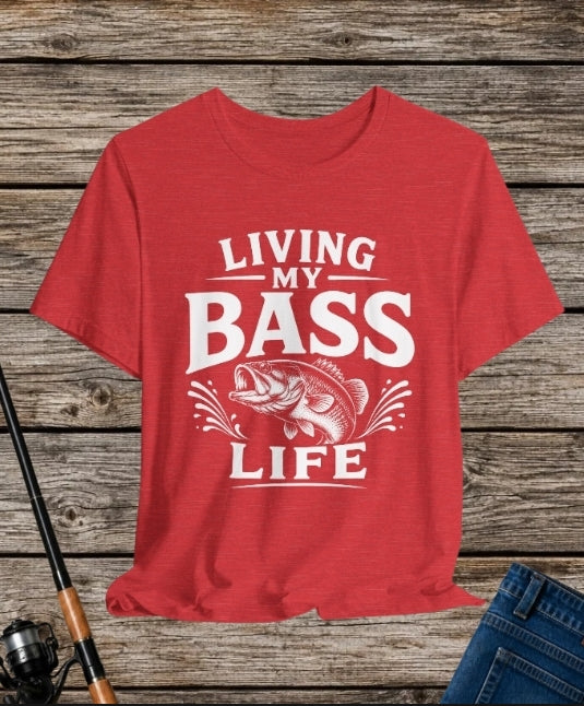Living My Bass Life Fishing Graphic Tee
