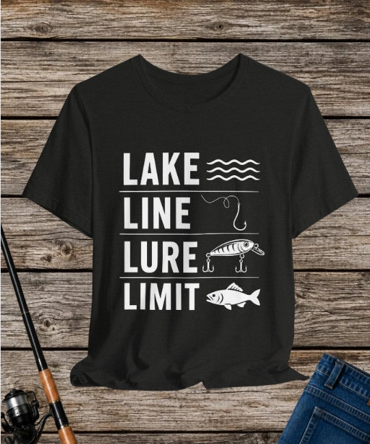 Lake Line Lure Limit - Graphic Fishing T-Shirt