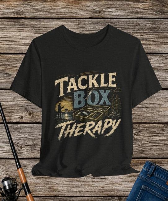 Tackle Box Therapy – Fishing Graphic T-Shirt