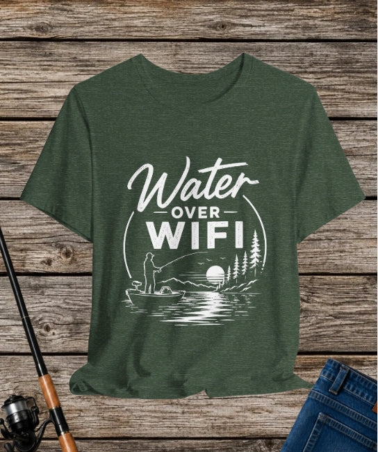Water Over WIFI Fishing Graphic Tshirt