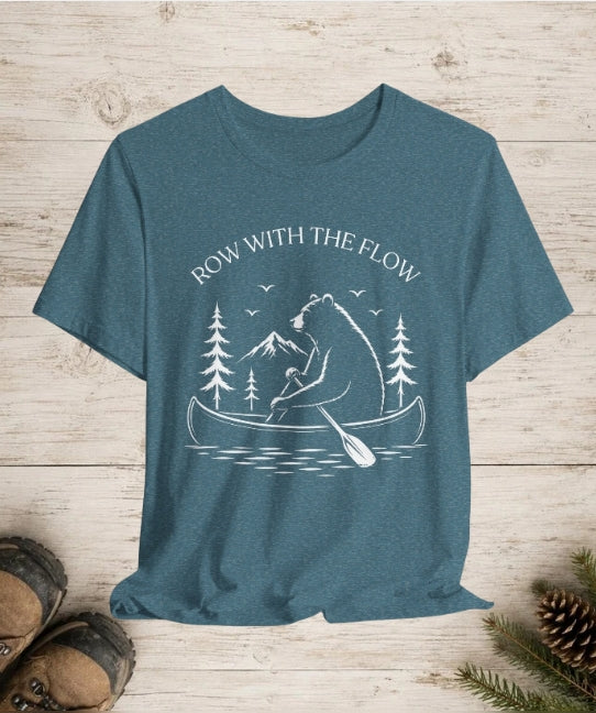 Row With The Flow - Bear Canoe Tee