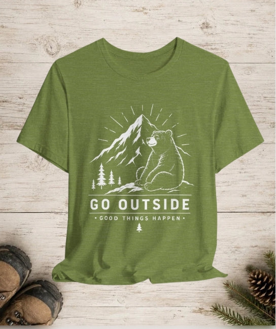 Go Outside, Good Things Happen | Bear Adventure Tee