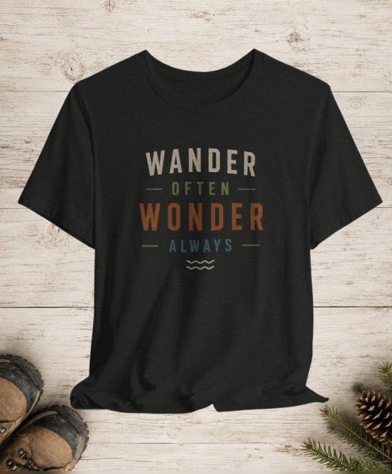 Wander Often, Wonder Always - Outdoor Adventure Graphic T-Shirt