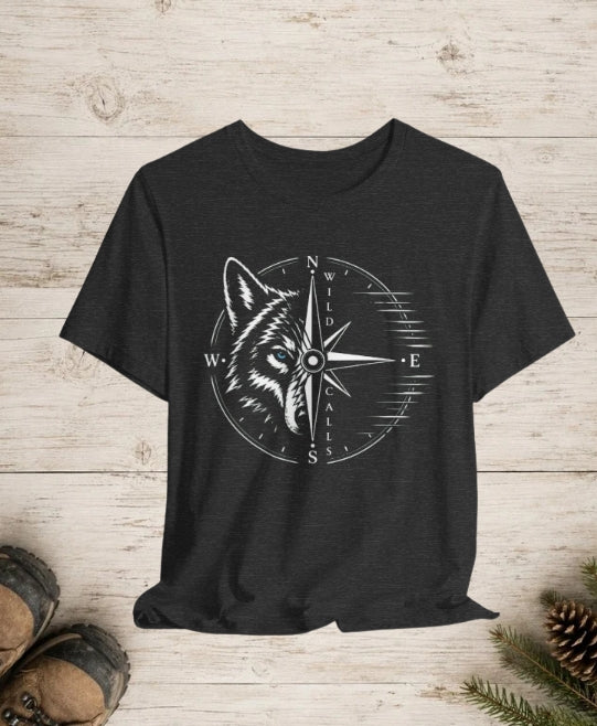 Wild Calls Wolf | Vintage Wilderness Adventure T-Shirt