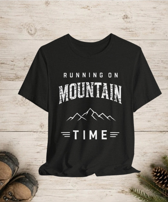 Running on Mountain Time | Vintage Hiking Adventure T-Shirt