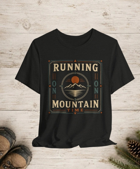 Running on Mountain Time | Vintage Outdoor Adventure T-Shirt