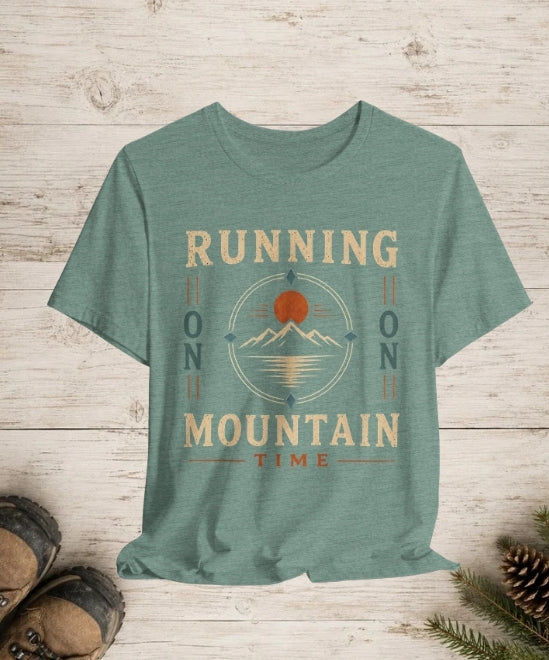 Running on Mountain Time | Vintage Outdoor Adventure T-Shirt